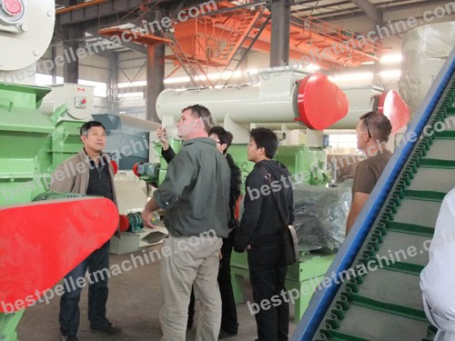 customer visit ring die wood pellet machine